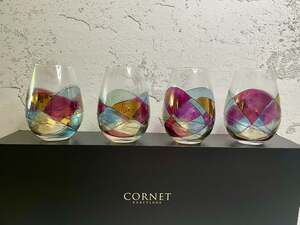 Cornet Barcelona Sagrada Stained Glass Stemless Wine Glasses Set of 4